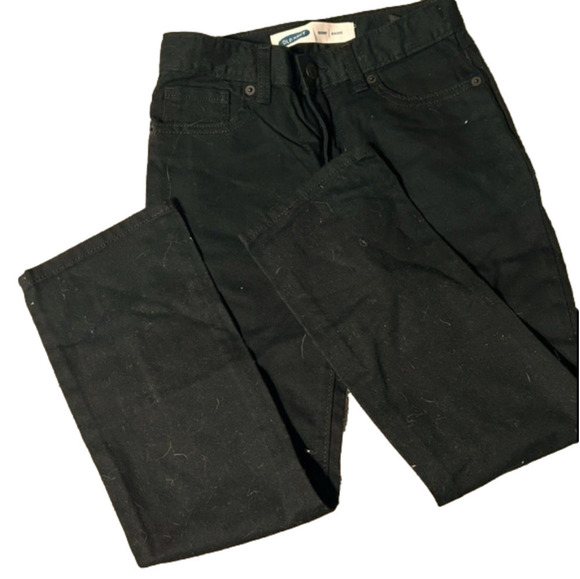 OLD Navy Black Denim Boy’s Jeans, New Without Tags, Adjustable Waist, Size 8 - Picture 1 of 4